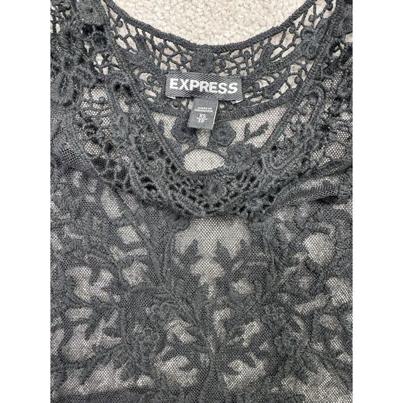 Black Sheer Fairy Witchy Lace Goth Whimsigoth Top Womens XSmall Romantic Y2K - Picture 6 of 10